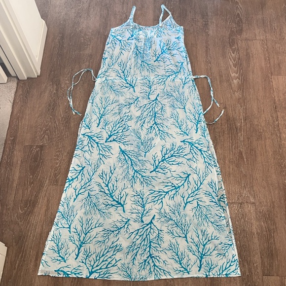 NWOT Michael Kors 'Latana' Cotton Cover-Up Maxi Dress ~ in Light Blue and White - Picture 11 of 15
